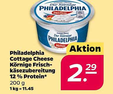 Philadelphia Cottage Cheese Körnige Frischkäsezubereitung 12 % Protein* 200 g