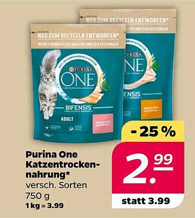 Purina One Katzentrocken-nahrung* versch. Sorten 750 g