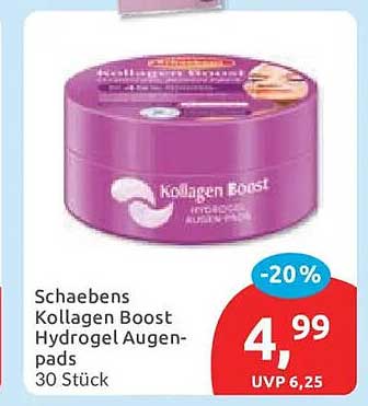 Schaebens Kollagen Boost Hydrogel Augenpads 30 Stück