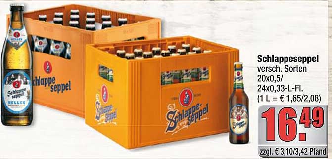 Schlappeseppel versch. Sorten 20x0,5/24x0,33-L-Fl. (1 L = € 1,65/2,08)