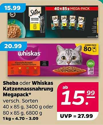 Sheba oder Whiskas Katzennahrung Megapack*