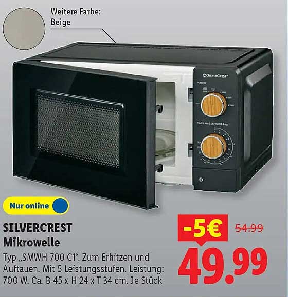 SILVERCREST Mikrowelle Typ „SMWH 700 C1“