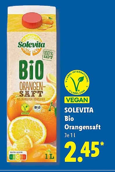 Solevita Bio Orangensaft Je 1 l