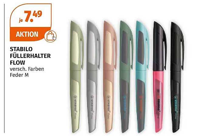 STABILO FÜLLERHALTER FLOW versch. Farben Feder M