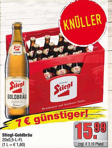 Stiegl-Goldbräu 20x0,5-l-Fl. (1 L = € 1,60)