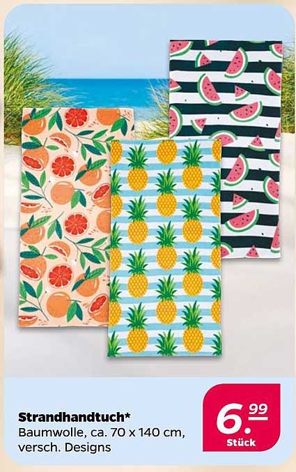 Strandhandtuch* Baumwolle, ca. 70 x 140 cm, versch. Designs