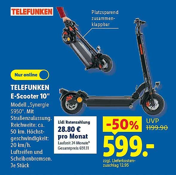 TELEFUNKEN E-Scooter 10"