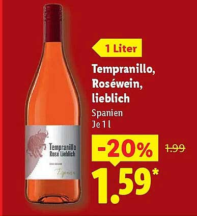Tempranillo, Roséwein, lieblich