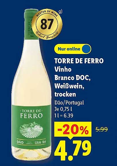 TORRE DE FERRO Vinho Branco DOC, Weißwein, trocken
