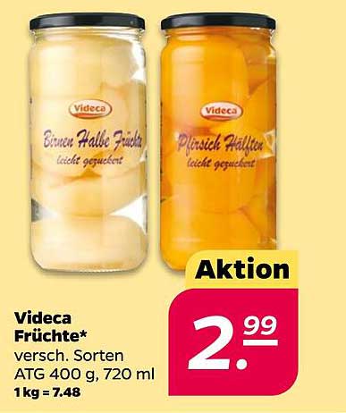 Videca Früchte* versch. Sorten ATG 400 g, 720 ml