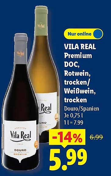 VILA REAL Premium DOC, Rotwein, trocken/ Weißwein, trocken