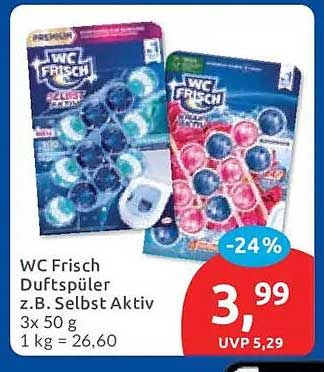 WC Frisch Duftspüler z.B. Selbst Aktiv 3x 50 g 1 kg = 26,60