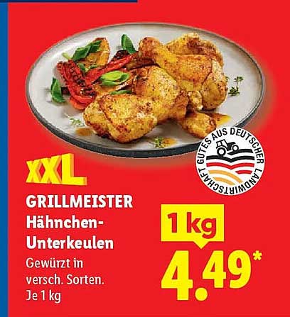 XXL GRILLMEISTER Hähnchen-Unterkeulen