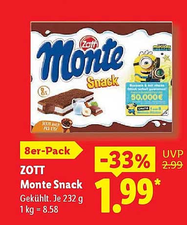 ZOTT Monte Snack