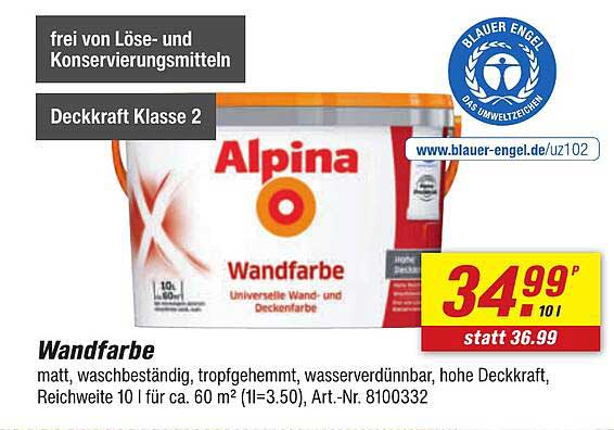 Alpina Wandfarbe 10 l