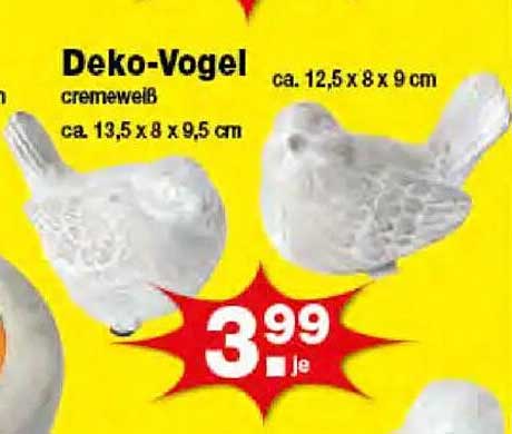 Deko-Vogel cremeweiß