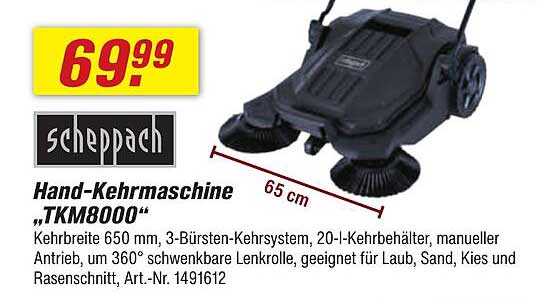 Hand-Kehrmaschine „TKM8000“ von Scheppach
