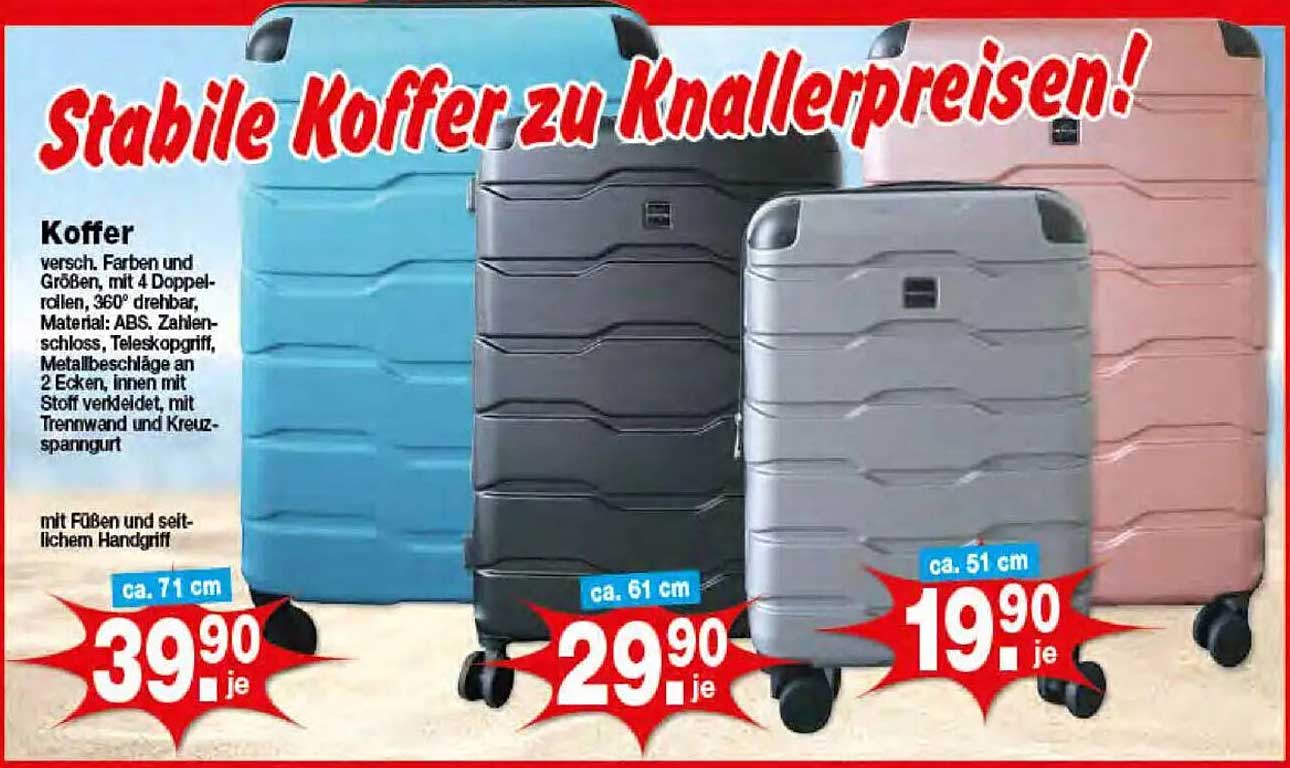 Stabile Koffer zu Knallerpreisen!