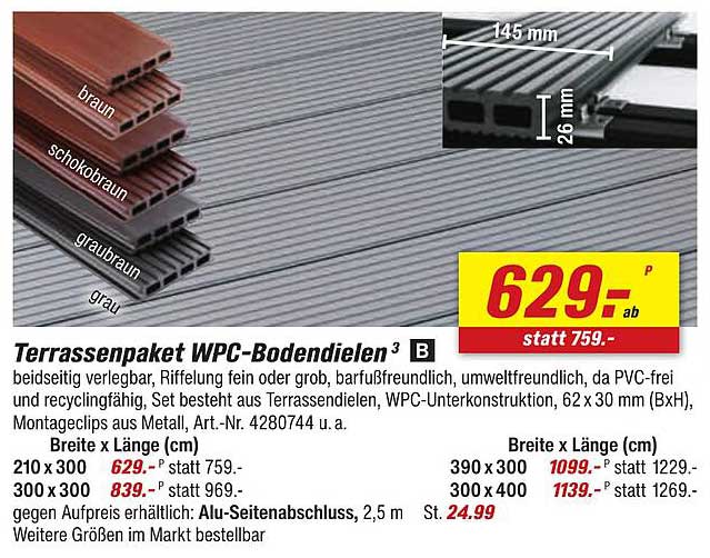 Terrassenset WPC-Bodenbeläge