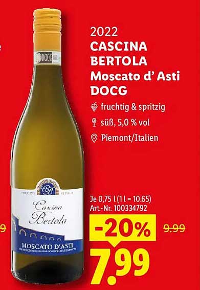 2022 CASSINA BERTOLA Moscato d’Asti DOCG