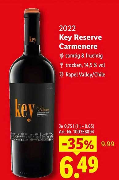 2022 Key Reserve Carmenere