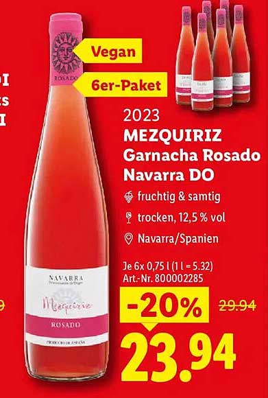 2023 MEZQUIRIZ Garnacha Rosado Navarra DO