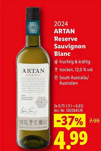 2024 ARTAN Reserve Sauvignon Blanc