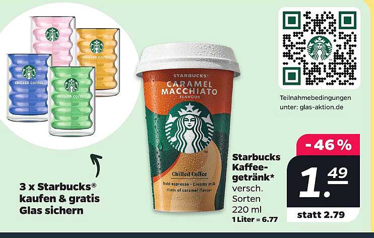 3 x Starbucks® kaufen & gratis Glas sichern