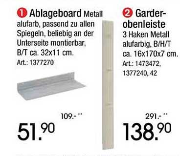 Ablageboard Metall