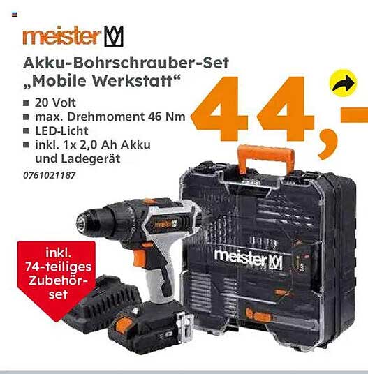 Akku-Bohrschrauber-Set „Mobile Werkstatt“