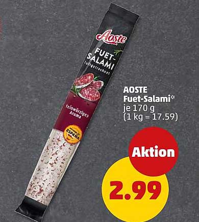 AOSTE Fuet-Salami** je 170 g (1 kg = 17.59)