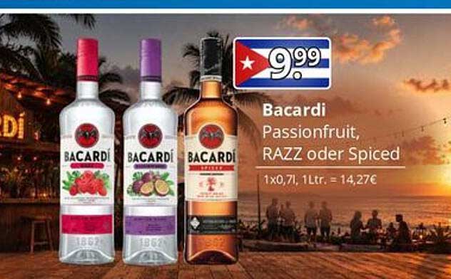 Bacardi Passionsfruit, RAZZ oder Spiced