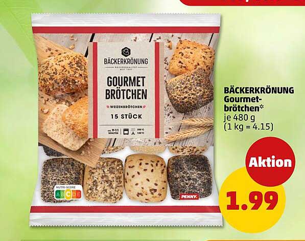 BÄCKERKRÖNUNG Gourmet-brötchen* je 480 g (1 kg = 4.15)
