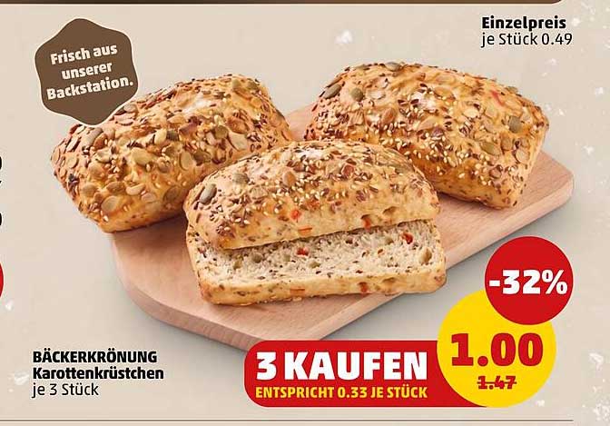 BÄCKERKRÖNUNG Karottenkrüstchen je 3 Stück