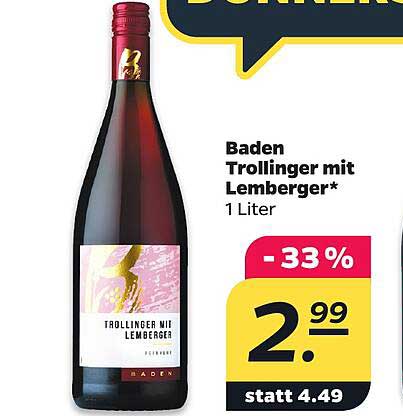 Baden Trollinger mit Lemberger* 1 Liter