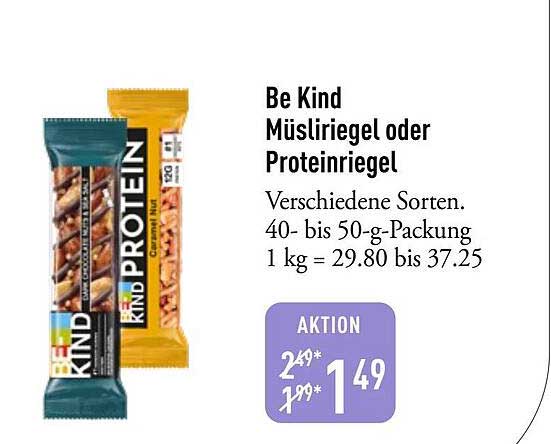 Be Kind Müsliriegel oder Proteinriegel