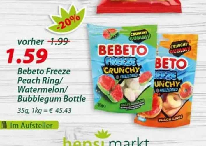 Bebeto Freeze Peach Ring/ Watermelon/ Bubblegum Bottle