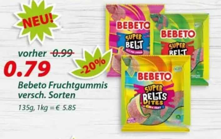 Bebeto Fruchtgummis versch. Sorten