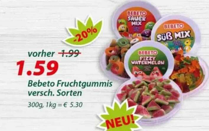 Bebeto Fruchtgummis versch. Sorten