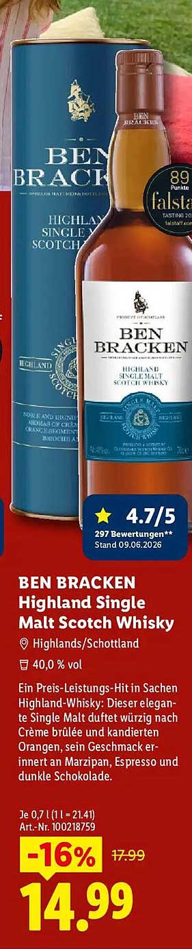 BEN BRACKEN Highland Single Malt Scotch Whisky