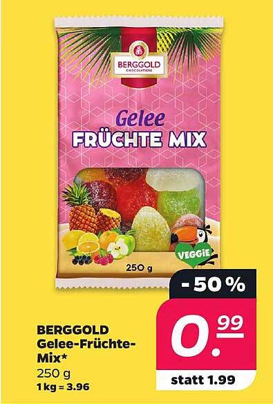 BERGGOLD Gelee-Früchte-Mix* 250 g 1 kg = 3.96