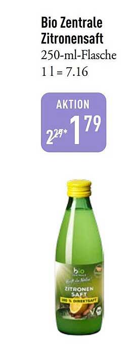Bio Zentrale Zitronensaft 250-ml-Flasche 1 l = 7.16