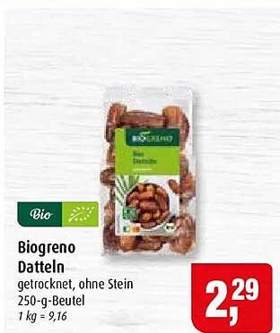 Biogreno Datteln getrocknet, ohne Stein 250-g-Beutel