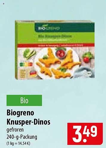 Biogreno Knusper-Dinos gefroren 240-g-Packung (1 kg = 14.54 €)