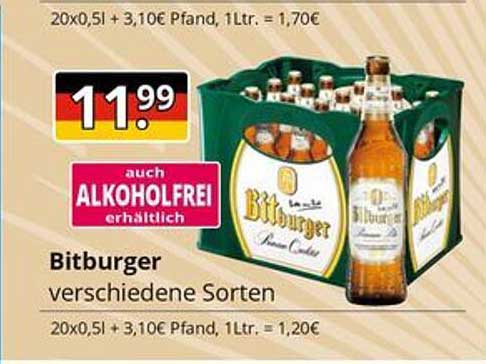 Bitburger verschiedene Sorten