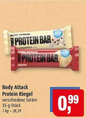 Body Attack Protein Riegel verschiedene Sorten 35-g-Stück