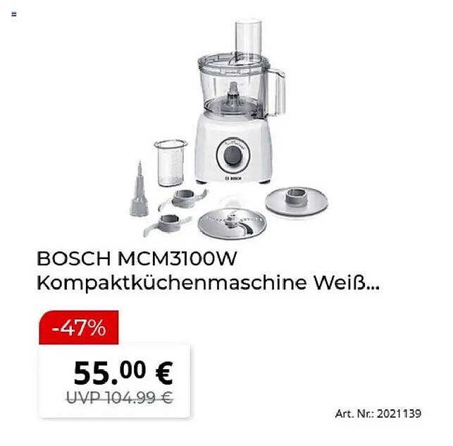 BOSCH MCM3100W Kompaktkuchenmaschine Weiß...