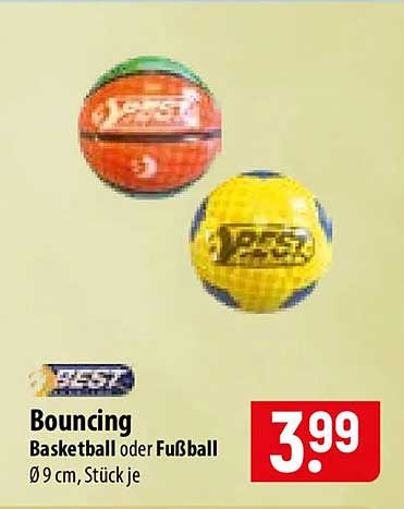Bouncing Basketball oder Fußball
