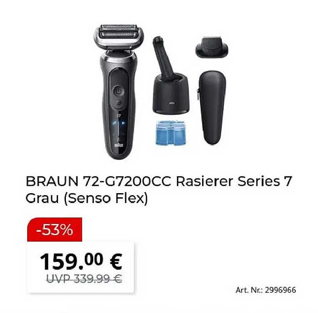 BRAUN 72-G7200CC Rasierer Series 7 Grau (Senso Flex)