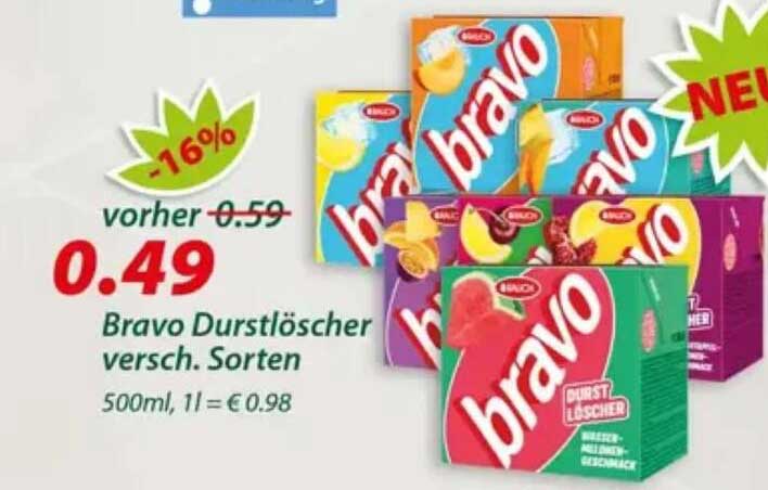 Bravo Durstlöscher versch. Sorten